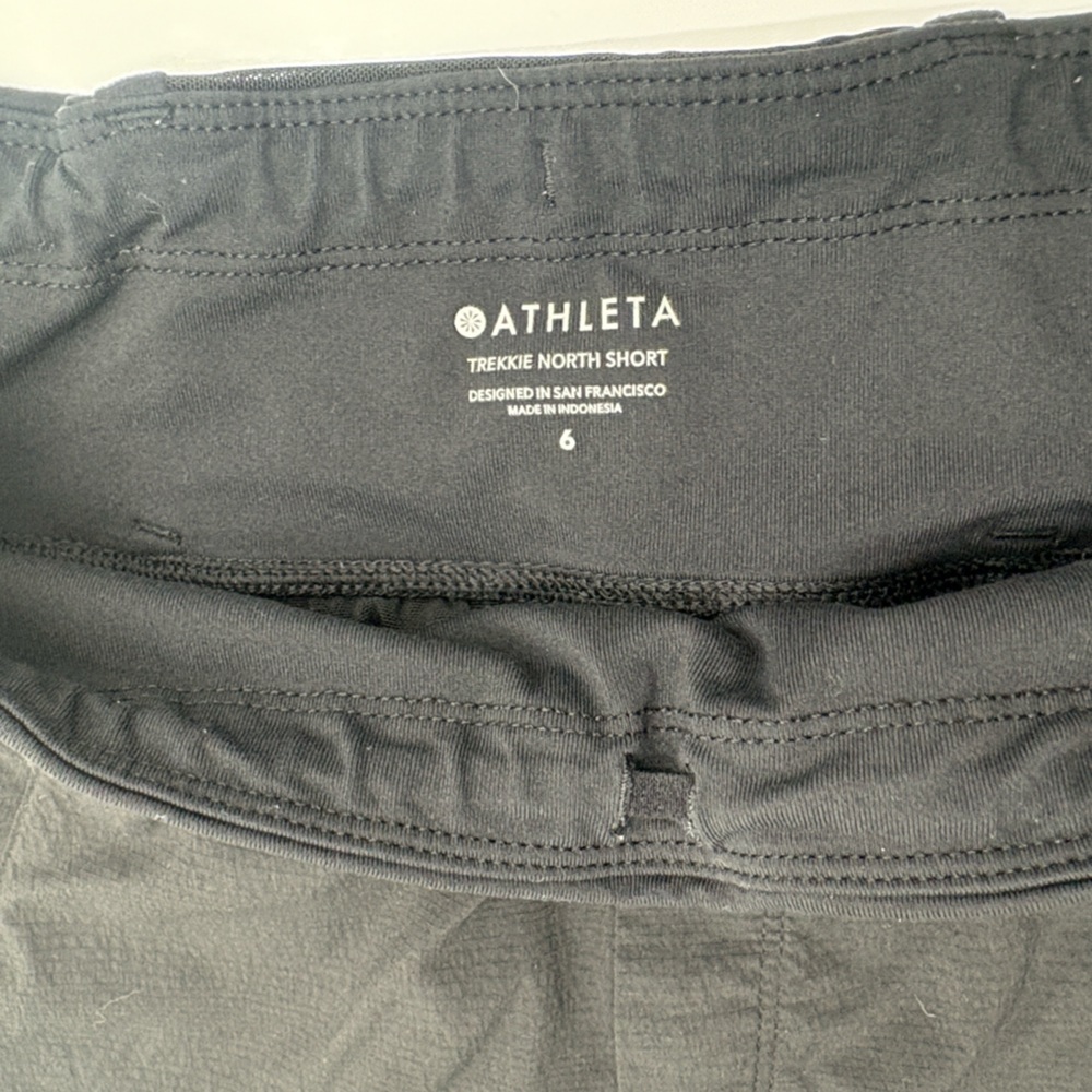 Athleta Trekkie North Shorts Womens 6 Black Hiking Travel Utility Lightweight - Picture 14 of 16